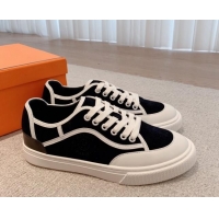 Best Grade Hermes Get Low-top Sneakers in Suede and Calfskin White/Black 620137