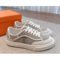 Purchase Hermes Get Low-top Sneakers in Canvas and Calfskin Grey/White Tab 620142