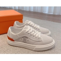 Grade Quality Hermes Get Low-top Sneakers in Suede and Calfskin Light Grey 620146 