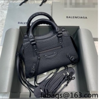 Low Cost Balenciaga Neo Classic Mini Bag in Grained Calfskin 638512 All Black