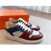 Top Grade Hermes Free Low Top Sneakers in Perforated Calfskin Multicolor 625048