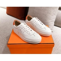 Top Design Hermes Boomerang Sneakers in Smooth Calfskin White 625052