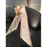 Super Quality Dior D-Millefiori Silk Bandeau Scarf 6x106cm D22221 Pink