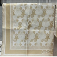 Luxury Cheap Dior Star Silk Square Scarf 90x90cm 033093 Gold