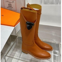 Discount Hermes Jumping Boot in Brown Leather 372503