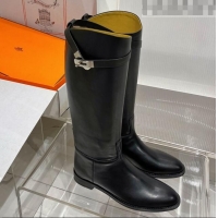 Trendy Design Hermes Jumping Boot in Black Leather 372504