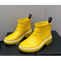 Top Grade Chanel Rubber Rain Boots Yellow 728050