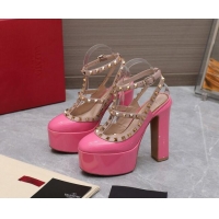 Durable Valentino Rockstud Platform Pump 15.5cm in Pink Patent Leather 426133