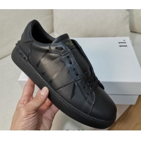 Good Quality Valentino VLTN Open Sneakers in Black Calfskin 427023