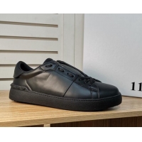 Unique Style Valentino Open Sneakers in Black Calfskin 427028