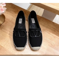 Best Product Valentino VLogo Canvas Espadrilles Black 613143