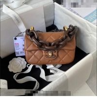 Buy Inexpensive Chanel Lambskin Mini Flap Bag AS4165 Brown 2023