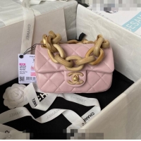 Well Crafted Chanel Lambskin Mini Flap Bag AS4165 Light Pink 2023