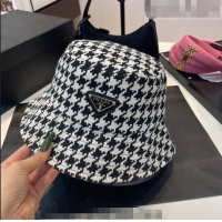 Good Taste Prada Houndstooth Bucket Hat 0713 Black/White 2023