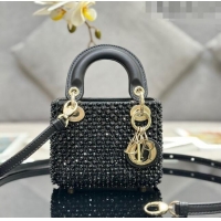 Particularly Recommended Dior Lady Dior Micro Bag with Beads abd Sequins 0817 Black 2023