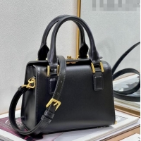 Super Quality Dior Small Boston Bag in Box Calfskin CD4063 Black 2023