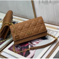 Shop Low Cost Dior Caro Chain Belt Bag D08241 Brown 2023