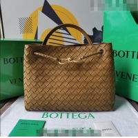 Top Quality Bottega Veneta Medium Andiamo Top Handle Bag in Intrecciato Leather 743572 Acorn Brown 2023