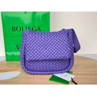 Super Quality Bottega Veneta Cobble Small Shoulder Bag in Intreccio Leather 709418 Purple 2023