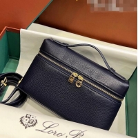 Best Grade Loro Piana Extra Pocket L19 Pouch in Calfskin LP5437 Navy Blue/Gold 2023