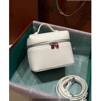 New Design Loro Piana Extra Pocket L11.5 Pouch in Calfskin with Rabbit Charm Optic LP5451 White 2023