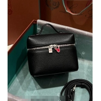 Top Quality Loro Piana Extra Pocket L11.5 Pouch in Calfskin with Rabbit Charm LP5451 Black 2023