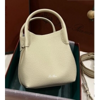 Unique Grade Loro Piana Micro Bale Bucket Bag in Grained Calfskin LP5454 Beige 2023