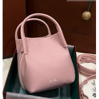 Buy Fashionable Loro Piana Micro Bale Bucket Bag in Grained Calfskin LP5454 Pink 2023