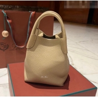 Promotional Loro Piana Micro Bale Bucket Bag in Grained Calfskin LP5454 Apricot 2023