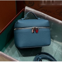 Good Product Loro Piana Extra Pocket L11.5 Pouch in Calfskin with Rabbit Charm LP5455 Blue 2023