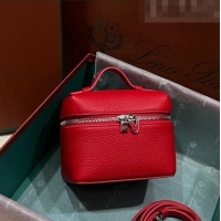 Famous Brand Loro Piana Extra Pocket L11.5 Pouch in Calfskin with Rabbit Charm LP5455 Red 2 2023