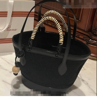 Buy Fashionable Loro Piana Eolian Small Braided Tote Bag LP5458 Black 2023