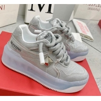 Low Cost Valentino ONE STUD XL Sneakers in Silver Glitter 804113