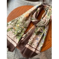 Classic Grade Gucci Flora GG Cashmere Scarf 110x200cm G08231Brown 2023