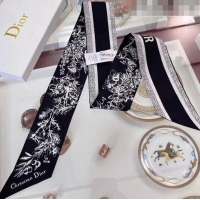 Buy Cheap Dior Silk Bandeau Scarf 6x105cm 053007 Black 2022