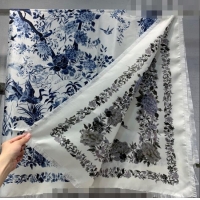 Promotional Dior Jardin Silk Square Scarf 140cm D01810 Blue 2022