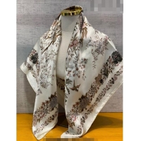 Buy Fashionable Dior Jardin Silk Square Scarf 90cm D01812 White 2022