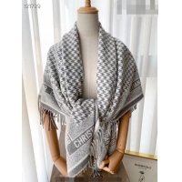 New Style Dior Houdtooth Shawl Scarf 140cm 1207 Grey 2022