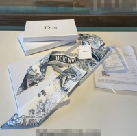 Trendy Design Dior Toile de Jouy Silk Bandeau Scarf 0308 Blue 2023