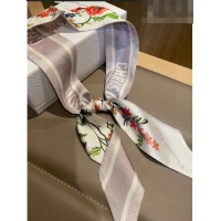 Top Quality Dior Silk Bandeau Scarf D71513 Grey/White 2023