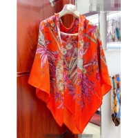 Best Quality Dior Cashmere and Silk Shawl Scarf 140cm D08231 Orange 2023