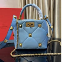 Best Design Valentino medium Garavani Roman Stud V1198 Light Blue