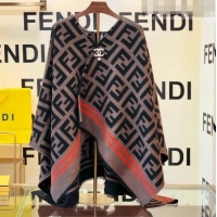 Super Quality Fendi Wool Cape 140cm FE082201 Brown 2023