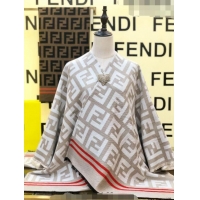 Top Quality Fendi Wool Cape 140cm FE082201 Grey/White 2023