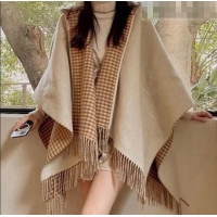 Super Quality Fendi Cashmere Wool Cape 140x160cm Cream FE08231 White 2023