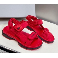 Duplicate Balenciaga Tourist Strap Sandals Red 524018