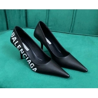 Best Price Balenciaga Knife Pumps 7.5cm in Print Leather Black 524026