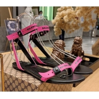 Unique Style Balenciaga Afterhour Flat Sandal in Smooth Calfskin Pink 524028