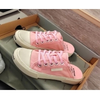 Classic Hot Balenciaga Paris Sneaker Mules in Destroyed Canvas Light Pink 524033