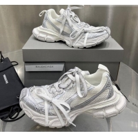 Super Quality Balenciaga 3XL Trainers Sneakers in Mesh and Polyurethane White/Silver 0703054